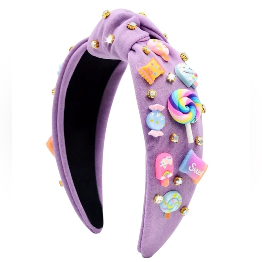 Purple Candy and Rhinestone Embellished Headband